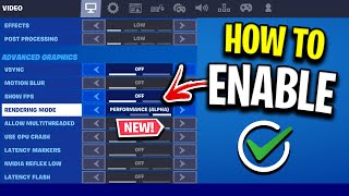 How To Enable Performance Mode In Fortnite Resetting Fix [upl. by Nnahgaem725]