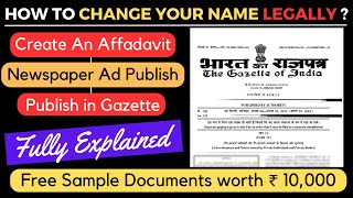 How To Change Name In India Legally  Name Change Process In Gazette India  Name Change Affidavit [upl. by Mosa]