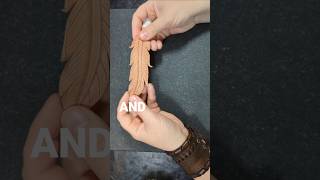 How to make a leather feather 🪶 leatherwork maker diycrafts howtomake [upl. by Stelu]