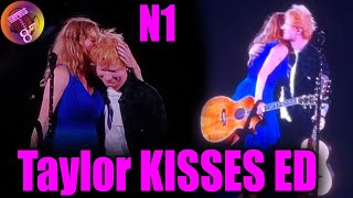 OMFG Taylor Swift HUGS amp KISSES Ed Sheerans head during Eras Tour London N1 [upl. by Tterraj]