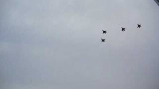 Lambeau Field military jet flyover [upl. by Dnomra]