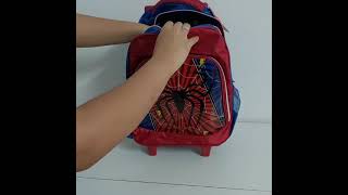 Kit Mochila Rodinha Infantil Lancheira Estojo Escolar Infantil Homem Aranha Spiderman Marvel Denlex [upl. by Zampardi]