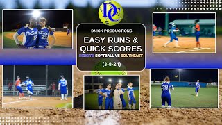 EASY RUNS amp QUICK SCORES FOR DESOTO SOFTBALL VS SOUTHEAST 3824 [upl. by Beore]