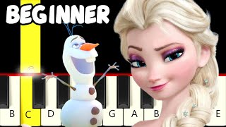 4 Top Songs from Frozen  Slow and Easy Piano Tutorial  Beginner [upl. by Mosnar]