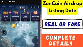 Zen Coin Listing Date  Zen Coin Daily Combo  Zen Coin Airdrop Price Prediction  Zen Coin Review [upl. by Audris]