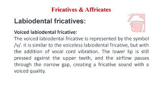 Ch 6 Fricatives and Affricates [upl. by Sirtemed]