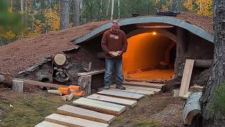 Man Builds 2Room Log CABIN Underground  Start to Finish by bushcraftua1 [upl. by Westphal]