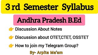 BEd 3Rd semester syllabus Analysis By Arpita mam Andhra Pradesh All University BEd  pdf notes [upl. by Noek506]