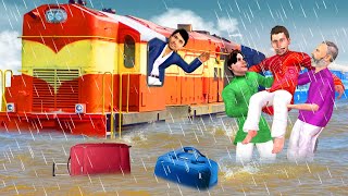 Baarish Mein Damad Ji Train Yatra Overflooded River Hindi Kahaniya Hindi Stories Hindi Moral Stories [upl. by Retsevlis]