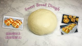 Basic Sweet Bread Dough Recipe  基本甜麵糰做法 直接發酵法 [upl. by Sorac714]