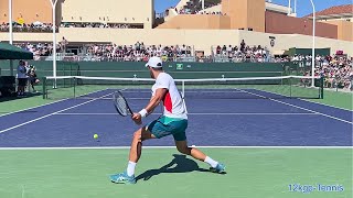 Novak Djokovic amp Daniil Medvedev  2024 IW Practice Match Highlights [upl. by Crist]