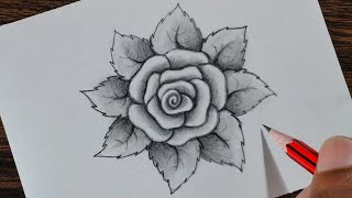 How to draw a Rose step by step [upl. by Ttenaj534]