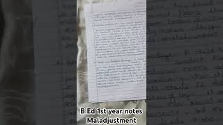 Maladjustment BEd 1st year notes dat will help u definitely wid 100guaranteedBEd BEd notes [upl. by Forbes489]