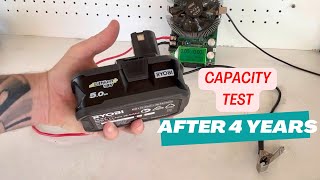 4 Year old Ryobi Battery Capacity Test [upl. by Orren]