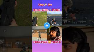 Real life✨ and free fire🆚 pubg gaming❤ freefire noobmasterff pubgmobile fbgg [upl. by Atiuqes]