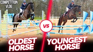 OLDEST HORSE VS YOUNGEST SHOWJUMP COMPETITION  EROL AND ZEB BATTLE IT OUT  VLOG 127 [upl. by Ybab]