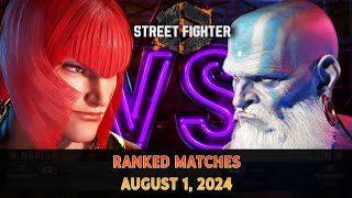 Street Fighter 6  Ranked Match August 1 2024  Modern Control Gameplay [upl. by Esoj455]