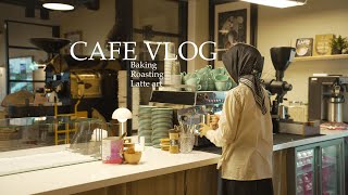 Cafe Vlog  A day in my life as a cafe owner  Baking🥐 Roasting🔥 Latte art☕️ [upl. by Attenoj274]