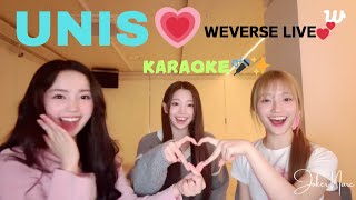 ✨YUNHA and ELISIA KARAOKE WEVERSE LIVE 🎤✨😘feat NANA 111224 weverse UNIS weverselivekaraoke [upl. by Jasmina]