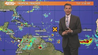 Tuesday 6am Tropical Update Tropical depression could form by this weekend [upl. by Chilson750]