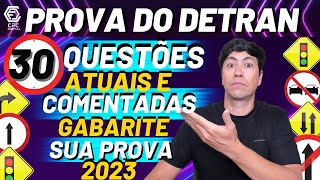 30 QUESTÕES DO DETRAN  ATUAIS COMENTADAS DO EXAME TEÓRICO SIMULADO DETRAN 2023 [upl. by Dollie]