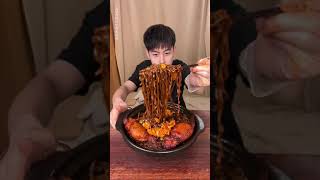 ASMR eating spicy food  asmr eating noodles asmr eating seafood 100 asmr shortsfeed [upl. by Nnahaid]