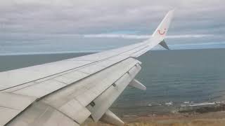 Tuifly Boeing 737800 scenic landing at Fuerteventura Airport [upl. by Fromma866]