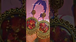 Resin jhumka✨rose preserved earringsdiy earrings trending viral shorts easyearings diy [upl. by Sik]