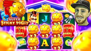 HUGE Bonus Buy On 3 Oak Slot Machine Super Sticky Piggy [upl. by Imojean]