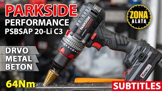 Parkside PSBSAP 20Li C3 64Nm Performance Aku Busilica za Beton Drvo i Metal [upl. by Haskell312]