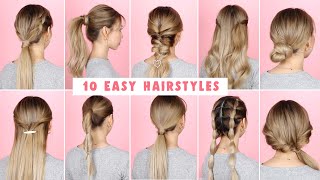 10 Easy Hairstyles for Long Hair [upl. by Eadrahc]