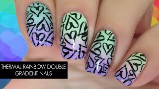 Thermal Rainbow Double Gradient Nail Art [upl. by Nahraf]