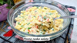 POSNA RUSKA SALATA gosti su oduševljeni prvo se ona pojede na slavama a treba vam samo 15 min [upl. by Ivie]