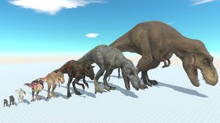 TREX OF EVOLUTION Strongest Dinosaur Size Comparison Tyrannosaurus Rex VS Godzilla Jurassic World [upl. by Nylicaj840]