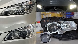 Ciaz Lights Upgrade with bixenon Led Projectors  7 Times More Light than Factory  Filmshoppee [upl. by Amsirahc]