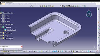 Bracket in CATIA using only surfacing commands  CATIA V5 Tutorials [upl. by Ahsienaj]