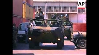 French troops unloading in Beirut port [upl. by Nauh]