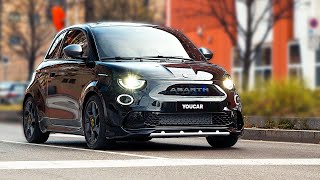 Electric FIAT ABARTH 500 with SOUND GENERATOR [upl. by Rekyr209]