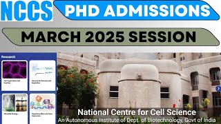 Important PhD admission 2024 II Autonomous Institute II NCCS Pune II Direct Admission [upl. by Rahal341]