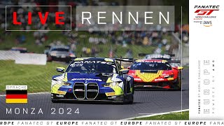 LIVE  Rennen  Monza  Fanatec GT Europe 2024 Deutsche [upl. by Gonsalve560]