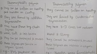 Difference between Thermoplastic and Thermosetting polymer class 12 polymer chemistry [upl. by Acimak]