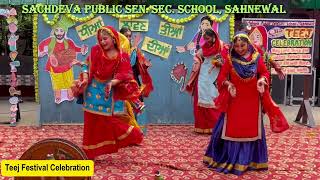 Best Performance by a Group Dance  Saban Di Tiiki  Teej Festival 2024  Sachdeva School Sahnewal [upl. by Lavena472]