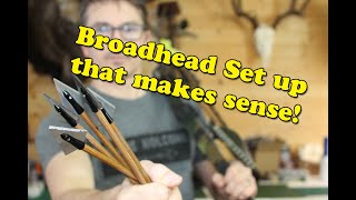 Broadhead Set Up THAT MAKES SENSE Traditional Archery 2 Blades [upl. by Vonnie]