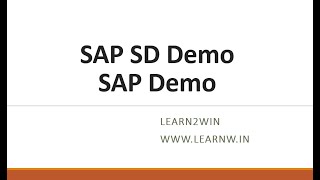 SAP SD Demo  sap sd training  sap sd basics  sap course  sap sd by swaminath kandaswamy [upl. by Salomie]