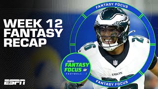 Week 12 Recap  Studs and Duds  Fantasy Focus 🏈 [upl. by Anirbes]