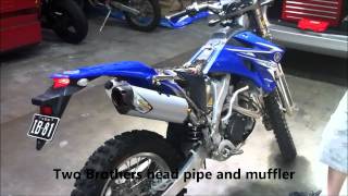 Yamaha WR450F Two Brothers M2R Exhaust System [upl. by Hugo132]