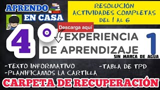 📐RESOLUCIÓN CARPETA DE RECUPERACION  EXPERIENCIA 1  4TO SECUNDARIA  COMPLETA ✏️ [upl. by Khan]