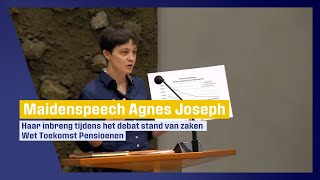 Maidenspeech Agnes Joseph tijdens het debat stand van zaken Wet toekomst pensioenen  17012024 [upl. by Lust]