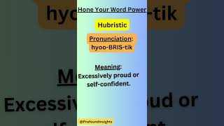 Hubristic shorts trending new word hone your word power [upl. by Legir]