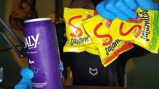 asmr  Comendo SALAMITOS da Sadia  Energético de AÇAÍ [upl. by Ahsehyt]